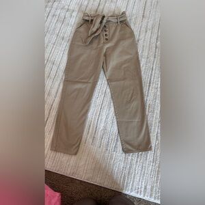 Sezane Tan Ankle Cropped Pants